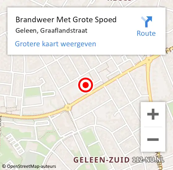 Locatie op kaart van de 112 melding: Brandweer Met Grote Spoed Naar Geleen, Graaflandstraat op 6 juli 2023 20:41