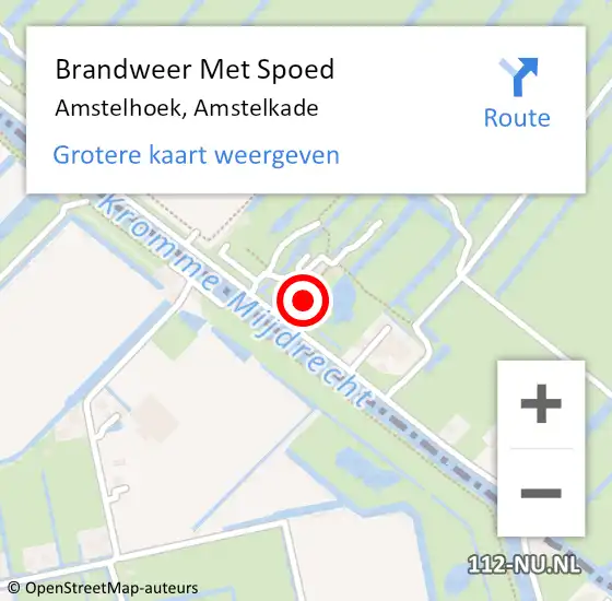 Locatie op kaart van de 112 melding: Brandweer Met Spoed Naar Amstelhoek, Amstelkade op 6 juli 2023 21:45