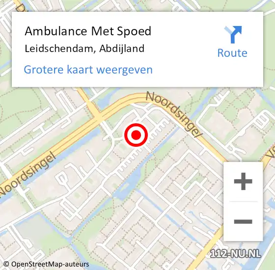 Locatie op kaart van de 112 melding: Ambulance Met Spoed Naar Leidschendam, Abdijland op 6 juli 2023 21:48