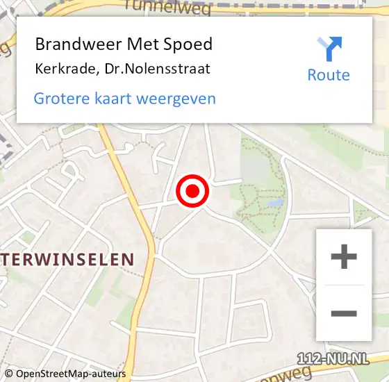 Locatie op kaart van de 112 melding: Brandweer Met Spoed Naar Kerkrade, Dr.Nolensstraat op 6 juli 2023 22:15