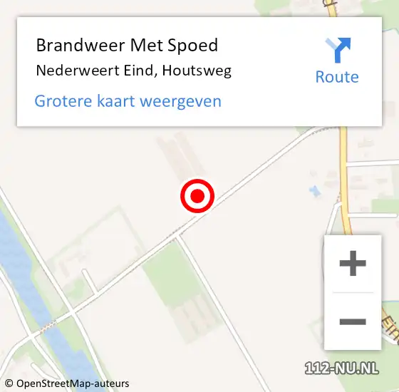 Locatie op kaart van de 112 melding: Brandweer Met Spoed Naar Nederweert Eind, Houtsweg op 6 juli 2023 22:44