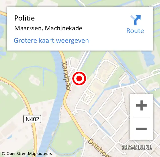 Locatie op kaart van de 112 melding: Politie Maarssen, Machinekade op 6 juli 2023 23:04