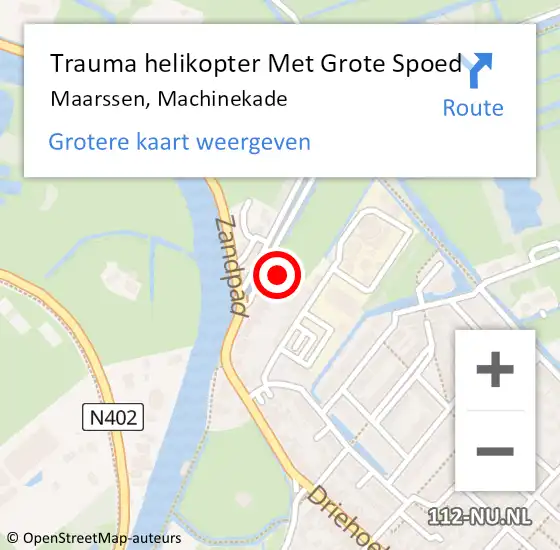 Locatie op kaart van de 112 melding: Trauma helikopter Met Grote Spoed Naar Maarssen, Machinekade op 6 juli 2023 23:05