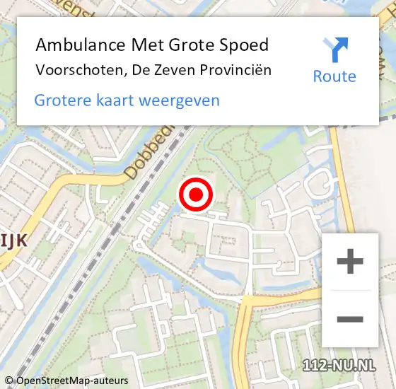 Locatie op kaart van de 112 melding: Ambulance Met Grote Spoed Naar Voorschoten, De Zeven Provinciën op 7 juli 2023 00:18