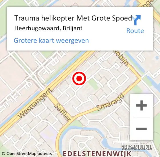 Locatie op kaart van de 112 melding: Trauma helikopter Met Grote Spoed Naar Heerhugowaard, Briljant op 7 juli 2023 06:00