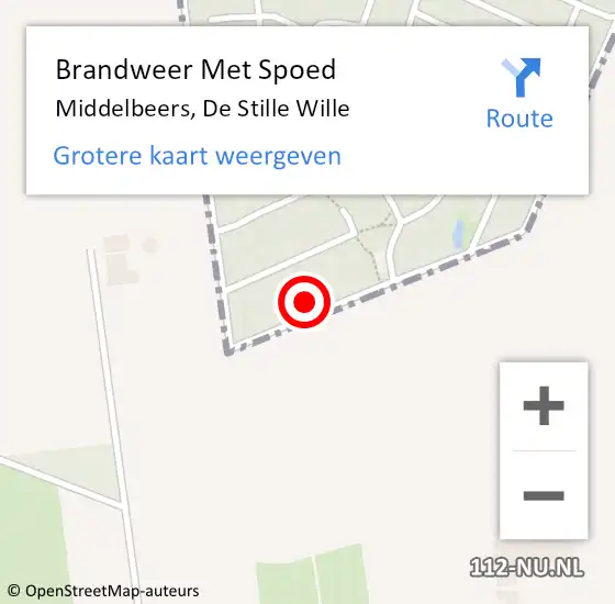 Locatie op kaart van de 112 melding: Brandweer Met Spoed Naar Middelbeers, De Stille Wille op 7 juli 2023 07:24