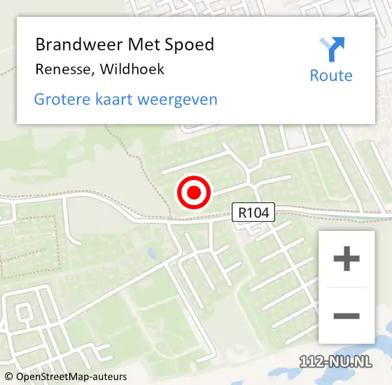 Locatie op kaart van de 112 melding: Brandweer Met Spoed Naar Renesse, Wildhoek op 7 juli 2023 08:29