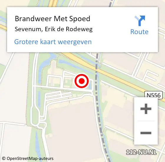 Locatie op kaart van de 112 melding: Brandweer Met Spoed Naar Sevenum, Erik de Rodeweg op 7 juli 2023 08:37