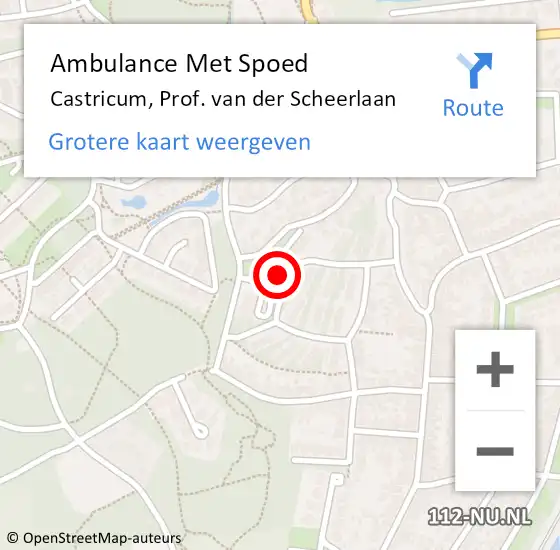 Locatie op kaart van de 112 melding: Ambulance Met Spoed Naar Castricum, Prof. van der Scheerlaan op 7 juli 2023 09:20