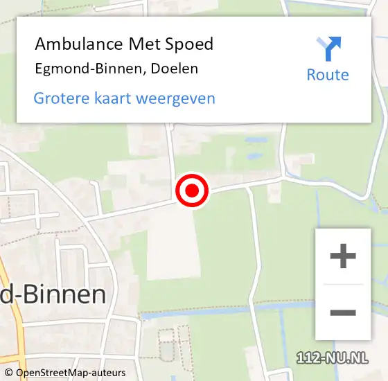 Locatie op kaart van de 112 melding: Ambulance Met Spoed Naar Egmond-Binnen, Doelen op 7 juli 2023 09:27