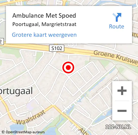 Locatie op kaart van de 112 melding: Ambulance Met Spoed Naar Poortugaal, Margrietstraat op 7 juli 2023 10:15