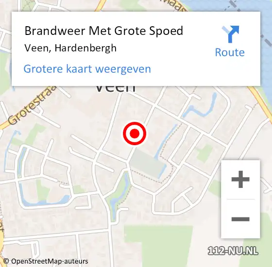 Locatie op kaart van de 112 melding: Brandweer Met Grote Spoed Naar Veen, Hardenbergh op 7 juli 2023 10:56