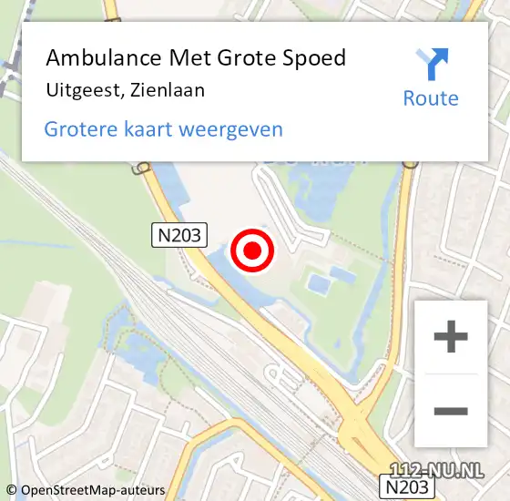 Locatie op kaart van de 112 melding: Ambulance Met Grote Spoed Naar Uitgeest, Zienlaan op 7 juli 2023 11:22