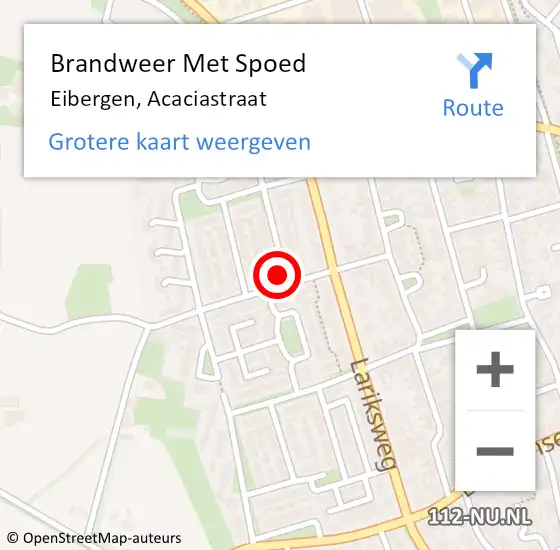 Locatie op kaart van de 112 melding: Brandweer Met Spoed Naar Eibergen, Acaciastraat op 7 juli 2023 11:32