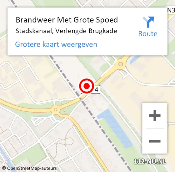 Locatie op kaart van de 112 melding: Brandweer Met Grote Spoed Naar Stadskanaal, Verlengde Brugkade op 7 juli 2023 12:06