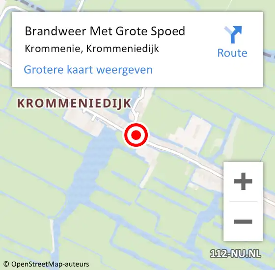 Locatie op kaart van de 112 melding: Brandweer Met Grote Spoed Naar Krommenie, Krommeniedijk op 7 juli 2023 12:39