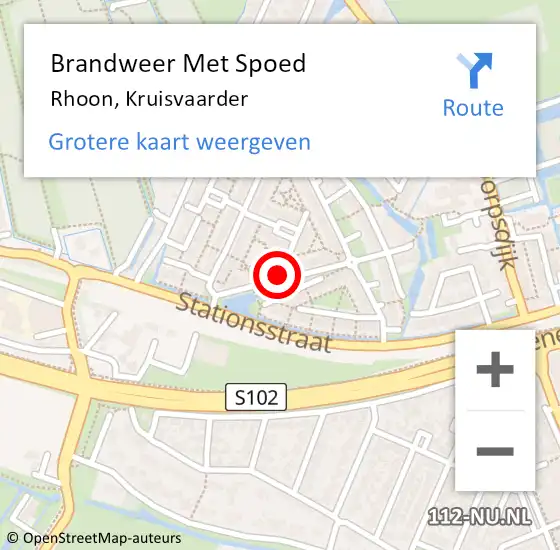 Locatie op kaart van de 112 melding: Brandweer Met Spoed Naar Rhoon, Kruisvaarder op 7 juli 2023 12:49