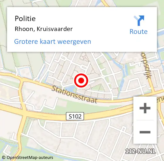 Locatie op kaart van de 112 melding: Politie Rhoon, Kruisvaarder op 7 juli 2023 13:02