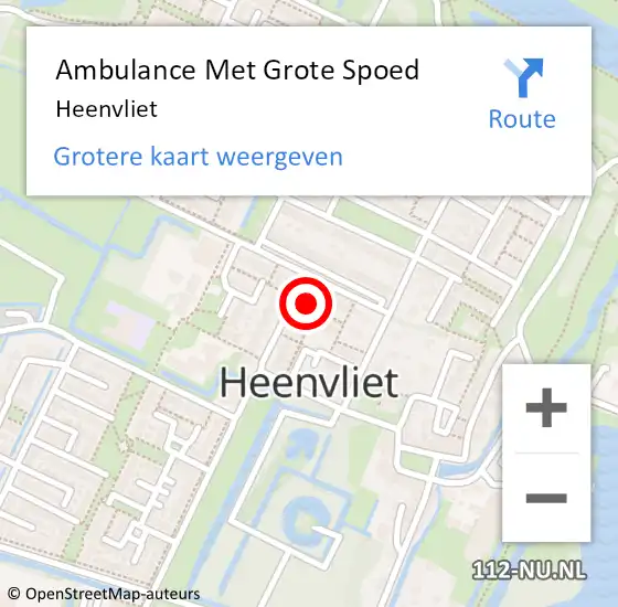 Locatie op kaart van de 112 melding: Ambulance Met Grote Spoed Naar Heenvliet op 7 juli 2023 13:17