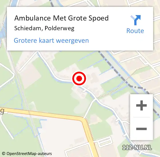 Locatie op kaart van de 112 melding: Ambulance Met Grote Spoed Naar Schiedam, Polderweg op 7 juli 2023 13:44