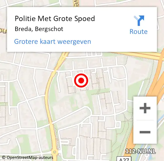 Locatie op kaart van de 112 melding: Politie Met Grote Spoed Naar Breda, Bergschot op 7 juli 2023 14:11