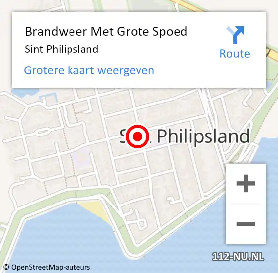 Locatie op kaart van de 112 melding: Brandweer Met Grote Spoed Naar Sint Philipsland op 7 juli 2023 14:19