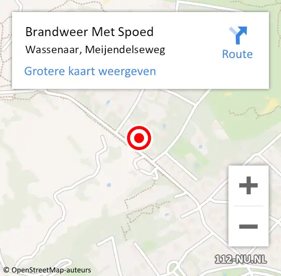 Locatie op kaart van de 112 melding: Brandweer Met Spoed Naar Wassenaar, Meijendelseweg op 7 juli 2023 14:24