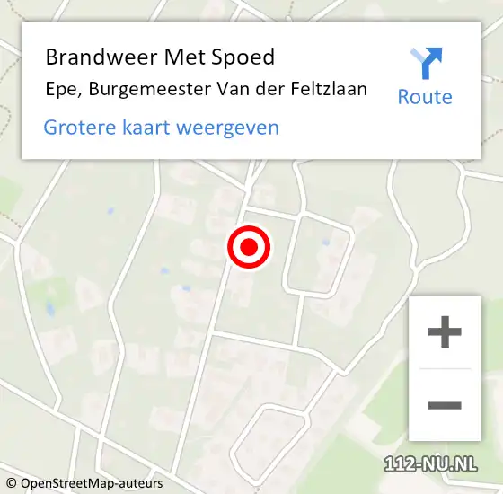 Locatie op kaart van de 112 melding: Brandweer Met Spoed Naar Epe, Burgemeester Van der Feltzlaan op 7 juli 2023 14:26