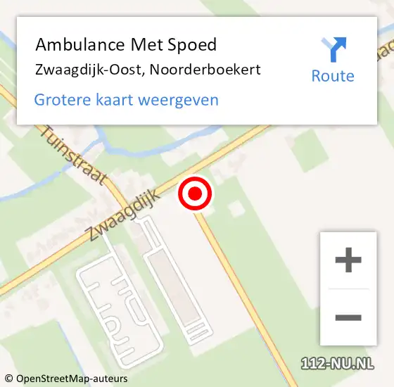 Locatie op kaart van de 112 melding: Ambulance Met Spoed Naar Zwaagdijk-Oost, Noorderboekert op 7 juli 2023 15:11