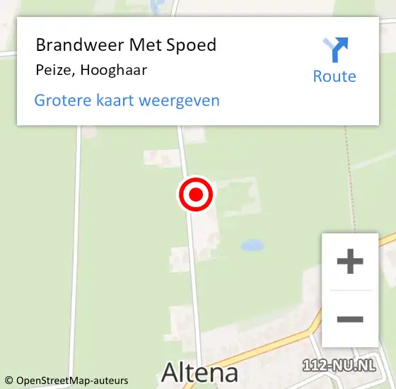 Locatie op kaart van de 112 melding: Brandweer Met Spoed Naar Peize, Hooghaar op 7 juli 2023 15:24