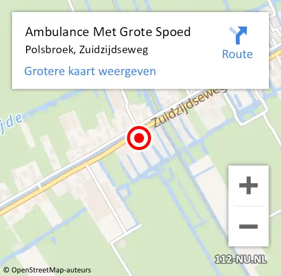 Locatie op kaart van de 112 melding: Ambulance Met Grote Spoed Naar Polsbroek, Zuidzijdseweg op 31 augustus 2014 20:59