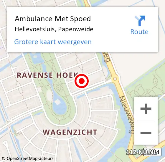 Locatie op kaart van de 112 melding: Ambulance Met Spoed Naar Hellevoetsluis, Papenweide op 7 juli 2023 16:00