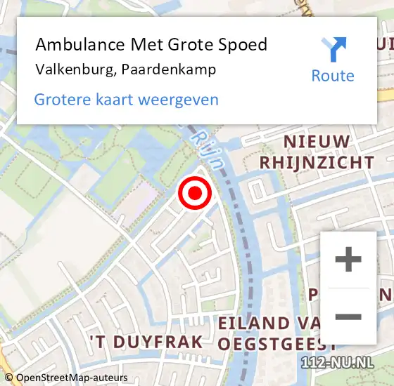 Locatie op kaart van de 112 melding: Ambulance Met Grote Spoed Naar Valkenburg, Paardenkamp op 7 juli 2023 16:14