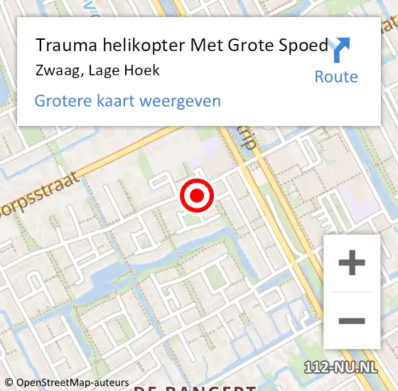 Locatie op kaart van de 112 melding: Trauma helikopter Met Grote Spoed Naar Zwaag, Lage Hoek op 7 juli 2023 16:30
