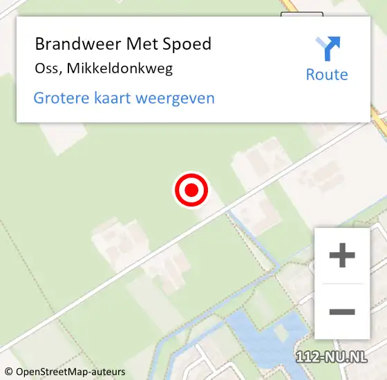 Locatie op kaart van de 112 melding: Brandweer Met Spoed Naar Oss, Mikkeldonkweg op 7 juli 2023 17:21