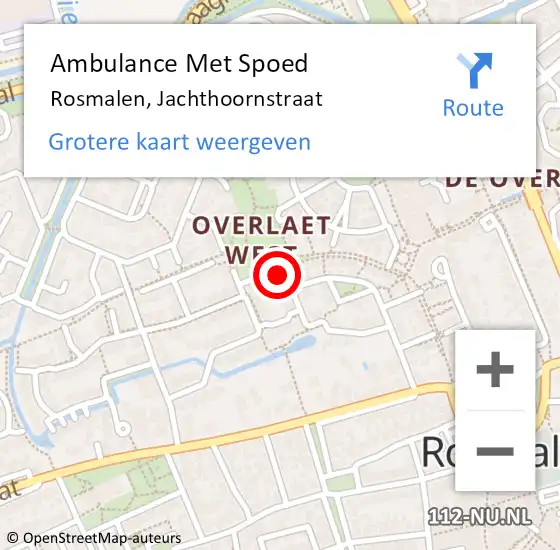 Locatie op kaart van de 112 melding: Ambulance Met Spoed Naar Rosmalen, Jachthoornstraat op 31 augustus 2014 21:36