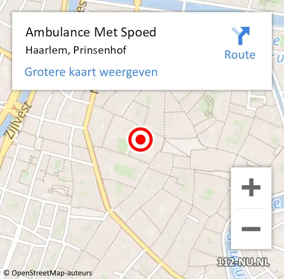 Locatie op kaart van de 112 melding: Ambulance Met Spoed Naar Haarlem, Prinsenhof op 7 juli 2023 18:18