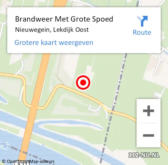 Locatie op kaart van de 112 melding: Brandweer Met Grote Spoed Naar Nieuwegein, Lekdijk Oost op 7 juli 2023 18:30