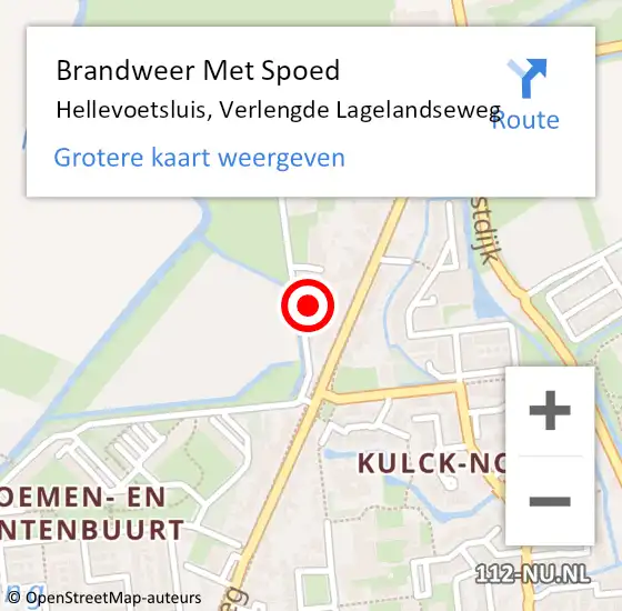 Locatie op kaart van de 112 melding: Brandweer Met Spoed Naar Hellevoetsluis, Verlengde Lagelandseweg op 7 juli 2023 19:02