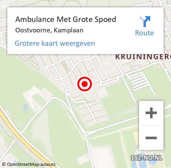 Locatie op kaart van de 112 melding: Ambulance Met Grote Spoed Naar Oostvoorne, Kamplaan op 7 juli 2023 19:05