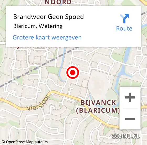 Locatie op kaart van de 112 melding: Brandweer Geen Spoed Naar Blaricum, Wetering op 7 juli 2023 19:18