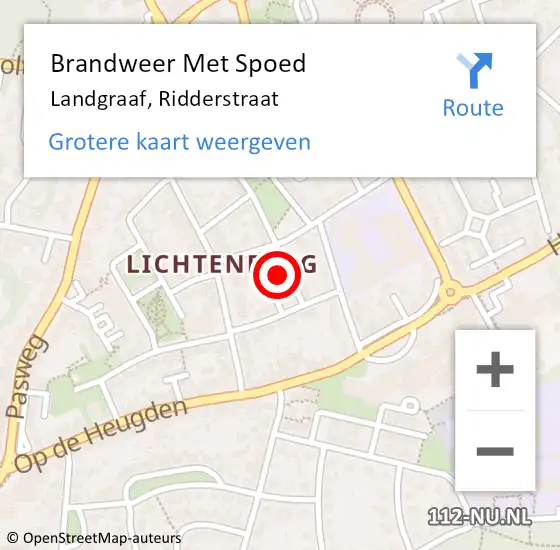 Locatie op kaart van de 112 melding: Brandweer Met Spoed Naar Landgraaf, Ridderstraat op 7 juli 2023 19:30