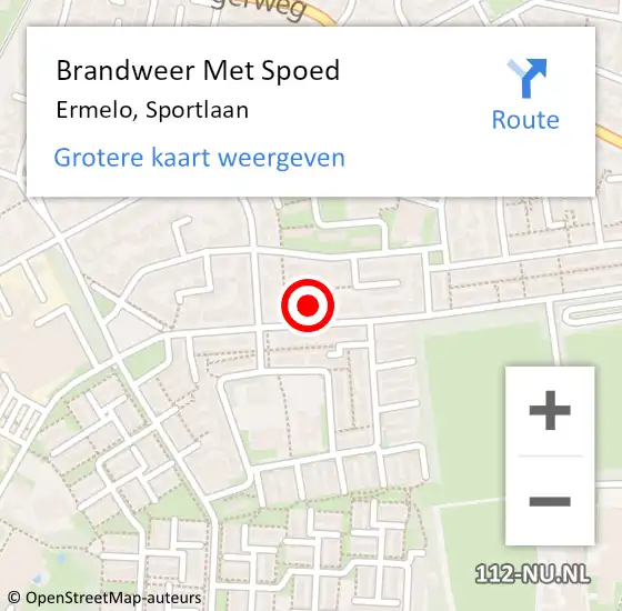 Locatie op kaart van de 112 melding: Brandweer Met Spoed Naar Ermelo, Sportlaan op 7 juli 2023 20:34