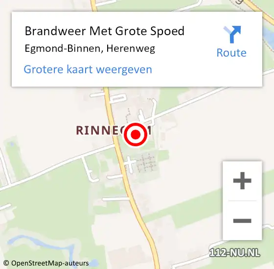 Locatie op kaart van de 112 melding: Brandweer Met Grote Spoed Naar Egmond-Binnen, Herenweg op 7 juli 2023 21:03