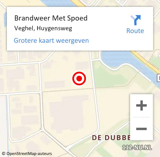 Locatie op kaart van de 112 melding: Brandweer Met Spoed Naar Veghel, Huygensweg op 7 juli 2023 21:09