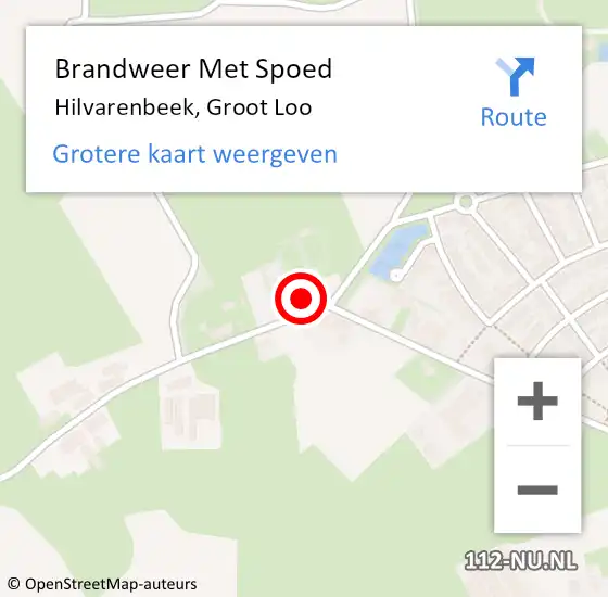 Locatie op kaart van de 112 melding: Brandweer Met Spoed Naar Hilvarenbeek, Groot Loo op 7 juli 2023 21:35