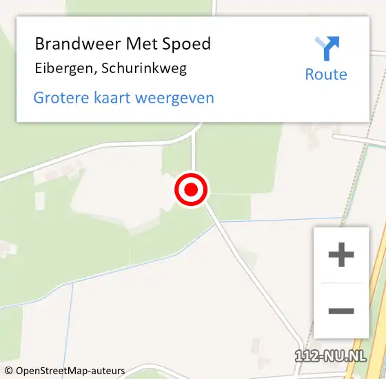 Locatie op kaart van de 112 melding: Brandweer Met Spoed Naar Eibergen, Schurinkweg op 7 juli 2023 21:59