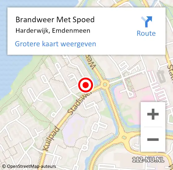 Locatie op kaart van de 112 melding: Brandweer Met Spoed Naar Harderwijk, Emdenmeen op 7 juli 2023 22:16