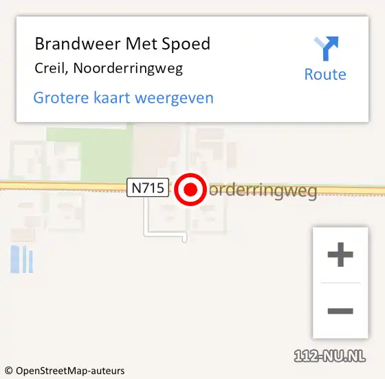 Locatie op kaart van de 112 melding: Brandweer Met Spoed Naar Creil, Noorderringweg op 31 augustus 2014 22:31