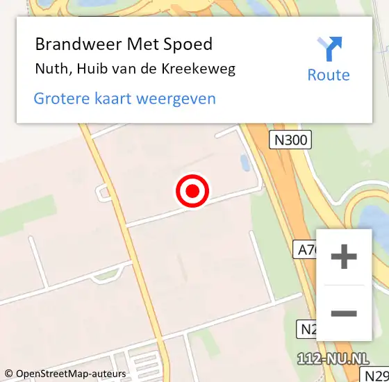 Locatie op kaart van de 112 melding: Brandweer Met Spoed Naar Nuth, Huib van de Kreekeweg op 7 juli 2023 23:38